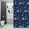thumbnail image 4 of Coastal Holiday Bathroom Shower Curtain, Ocean Coconut Tree Surfing Boat Navy Blue Waterproof Washable Soft Bath Curtain for Bathtub Decor with 12 Hooks&Grommet, 54x78 Inch, 4 of 9