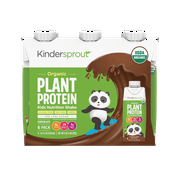 KinderSprout Organic Plant Based Kids Protein Nutrition Shake, Chocolate, 6pk