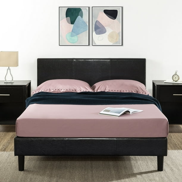 Faux Leather Platform Bed W Headboard, How To Clean Faux Leather Headboard