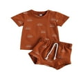 thumbnail image 1 of Bébé 2Pcs Tenue Ensemble à Manches Courtes Soleil Print Tops Ensemble pour les Enfants Garçons Filles, 1 of 7