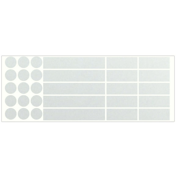 LiteMark Reflective Stickers Decals for Helmets, Bicycles, Strollers, Wheelchairs - Assorted Strips and Dots - White