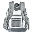 thumbnail image 3 of Heavy Duty Clear Backpack with Mesh Organizer, Clear Bookbag (Large, Gray), 3 of 11