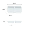 thumbnail image 2 of Excellante Classic White Extra Heavy Weight Melamine Dinnerware Collection 4 Oz, 6" X 3" Twin Sauce Dish, Comes in Dozen, 2 of 2