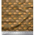 thumbnail image 1 of Soimoi Cotton Cambric Fabric Fish & Shells Ocean Print Sewing Fabric Yard 42 Inch Wide, 1 of 3