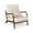 Beige, variant on Spaco Modern Accent Chair with Rubber Wood Armrests and Removable Back, Ergonomic Lazy Chair, Beige