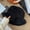 black, variant on Plush Fisherman Hat For Women In Autumn And Winter, Japanese Style, Showing Small Face And Keeping Warm, Knitted Sweater Hat, Korean Version, Versatile Big Head Cap