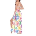 thumbnail image 3 of Women Sarong Wraps Hand Drawn Flower Swimsuit Beach Pareo Bikini Coverups Skirt M, 3 of 7