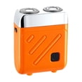 thumbnail image 1 of Portable Electric Shaver for Men, Double Head Rotary Wet/Dry Razor with Digital Display, USB-C Rechargeable Mini Travel Shaver, 360° Facial Contour Fit, Black & Orange, 1 of 8