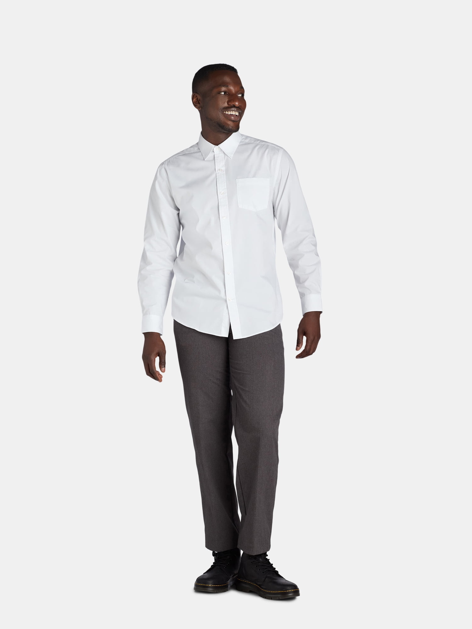 George Men's & Big Men's Classic Fit Dress Shirt with Long Sleeves, Sizes S-3XL