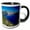 Black/White, variant on 3drose, Looking Down on Blue Waters of Crater Lake, Oregon, 11oz Two-tone Black Mug