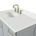 thumbnail image 5 of Ariel Taylor 37 In. Left Offset Oval Sink Vanity With White Quartz Countertop In Grey, 5 of 11