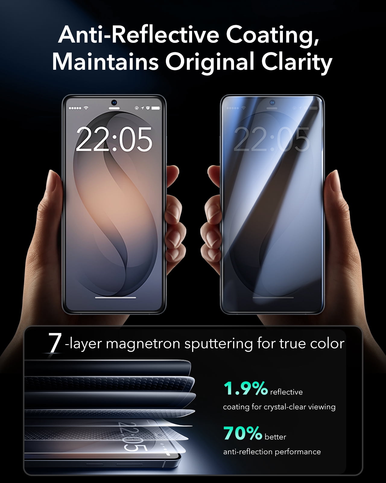 ESR 3-Pack Screen Protector Compatible with Samsung Galaxy S26 Ultra, Military-Grade 9H+ Armorite Tempered Glass with Anti-Reflective Coating & UltraFit Tray