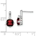 thumbnail image 4 of 10K White Gold Cushion Garnet And Diamond Earrings (Width 7.3) (Length 13.75) - Jbsp, 4 of 5