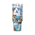 thumbnail image 2 of Woody Buzz Story Bouteille d'Eau 40oz Ice Bully avec Poignée Paille de Bouteille Sport Isolée en Acier Inoxydable Réutilisable Étanche Gobelet de Voiture, 2 of 9