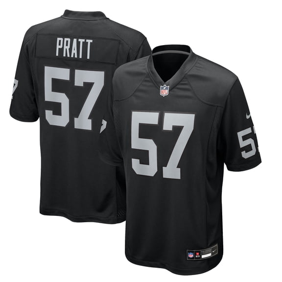 Men's Nike Germaine Pratt Black Las Vegas Raiders Team Game Jersey