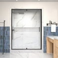 thumbnail image 3 of 50-54" W x 71" H Pivot Swing Shower Door, Frame Glass Door with 1/4"(6mm) Clear SGCC Tempered Glass, Matte Black Finish, Magnetic Closing, ACE, 3 of 10