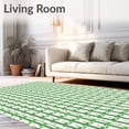 thumbnail image 2 of ODIKA 3'x5' Machine Washable Non-Slip Area Rug, Contemporary Grid Layout with Overlapping and Bands in Rhythmical High Traffic Rug with Pad, Green, 709549, 2 of 8