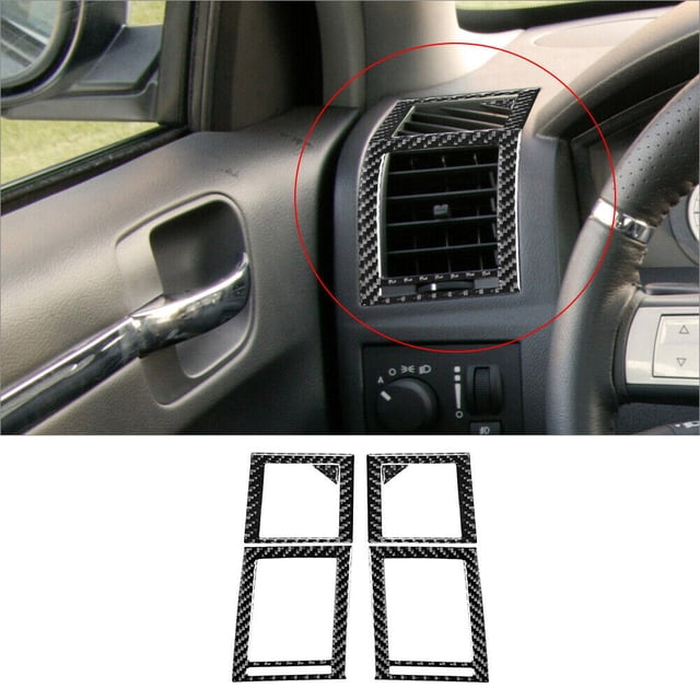 Real Bright Soft Car Interior Carbon Fiber Sticker Decoration6Pcs For 2008-2010 Chrysler 300 Carbon Fiber Interior Side Air Vent CoverAuto Car Protection Interior Accessories