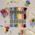 Wool Felt, 10 pcs 18" X 36" with Matching DMC Embroidery Floss in Warm