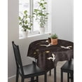 thumbnail image 4 of Japanese Style Suqare Tablecloth - 60 x 60 Inch, Vintage Cranes Ocean Wave Black Grey Waterproof & StainResistant Tablecloth, Washable Oil-proof Table Cover for Dining/Party/Wedding/Camping/Buffet, 4 of 9