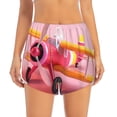 thumbnail image 2 of Gukieu Colorful Cartoon Biplane Print Women's Sports Shorts with Drawstring Elastic Waistband for Running, Yoga, Fitness-Medium, 2 of 7