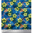 thumbnail image 1 of Soimoi polyester Crepe Fabric Triangle,Floral & Monstera Leaves Print Fabric by the Yard 42 Inch Wide, 1 of 3
