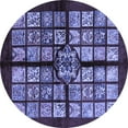 thumbnail image 1 of Ahgly Company Machine Washable Indoor Round Abstract Blue Modern Area Rugs, 6' Round, 1 of 4