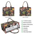 thumbnail image 2 of Large Capacity Tote Bag,Colorful Mushroom Leaf Black Pattern Handbag Fashion Luxury Tote Bag,15.7"x13"x 5.1" Inches,Laptop Compatible, 2 of 6