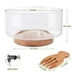 thumbnail image 2 of Juego de ensaladeras HouseJoy de vidrio grande con base de madera de acacia, 2 of 8