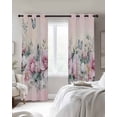 thumbnail image 4 of Pink Roses Floral Blackout Curtains for Bedroom Living Room Darkening Curtains 84 Inch Length 2 Panels Set Vintage Romance Botanical Flowers Window Curtain Window Treatment Grommet Drapes 42"x84", 4 of 9