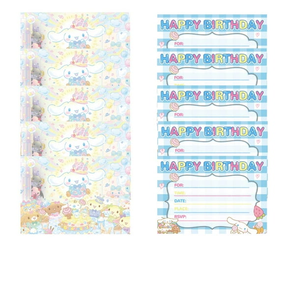 Cinnamoroll Cinnamon Invitations Cards Stock Bulk Birthday Invite Fill-in Party Supplies Decorations for Boys Girls