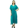 thumbnail image 2 of Bimba Kimono Long Maxi pour Femmes Kaftan en Rayonne Robe de Nuit à Cordon de Serrage à Franges Caftan Couverture, 2 of 6