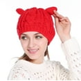 thumbnail image 3 of PaZinger Women Winter Beanie Devil Horns Cat Ear Crochet Braided Knit Ski Wool Cap Hat, 3 of 4