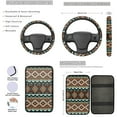 thumbnail image 3 of Yuyamidu Aztec African Tribal Car Seat Covers Full Set 13 PCS Auto Steering Wheel Cover Seat Belt Covers Arm Rest Cushion Coasters Wrist Key Ring Automobile Interior Sets, 3 of 6