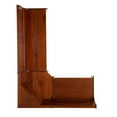 thumbnail image 3 of Riverbay Furniture Wood Brown 3Pc Patio Corner Table Booth Bench Dining Set, 3 of 14