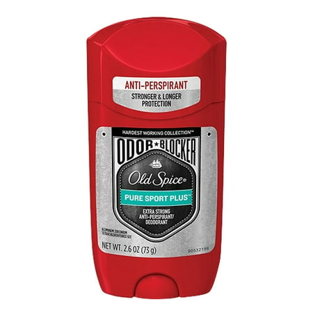 Old Spice Hardest Working Collection Deodorant, Pure Sport Plus, 2.6 oz, 6 Pack