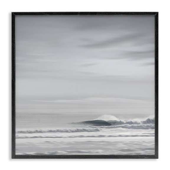 Stupell Industries Contemporary Misty Grey Beach Ripples Black Framed Giclee Art, 12 x 12, by Maggie Olsen