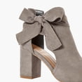 thumbnail image 7 of Rokment Women's Bow Dress Sandals for Ladies Bride Wedding Spring Summer Fall Fashion Bowknot Cut out Suede Peep Open Toe Chunky Block High Heels Ankle Booties Short Boot Grey Size 9.5, 7 of 7