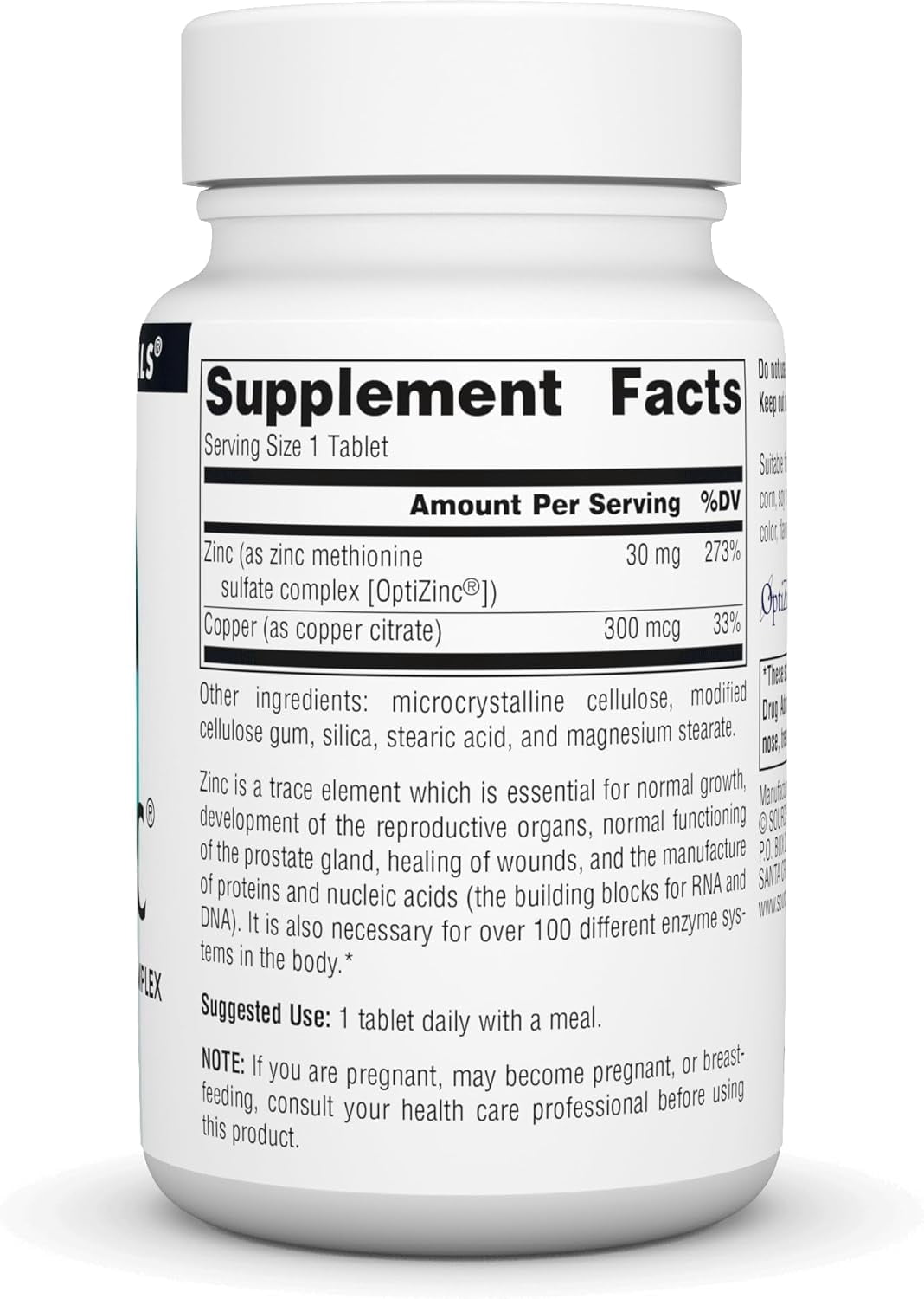 Source Naturals Optizinc, Zinc MethionIne Sulfate Complex* -  240 Tablets