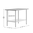 thumbnail image 4 of Flash Furniture 30x48 Portable Prep and Work Table with NSF Certified 18 Gauge Stainless Steel Top Shelf and Adjustable Galvanized Steel Undershelf, 4 of 8