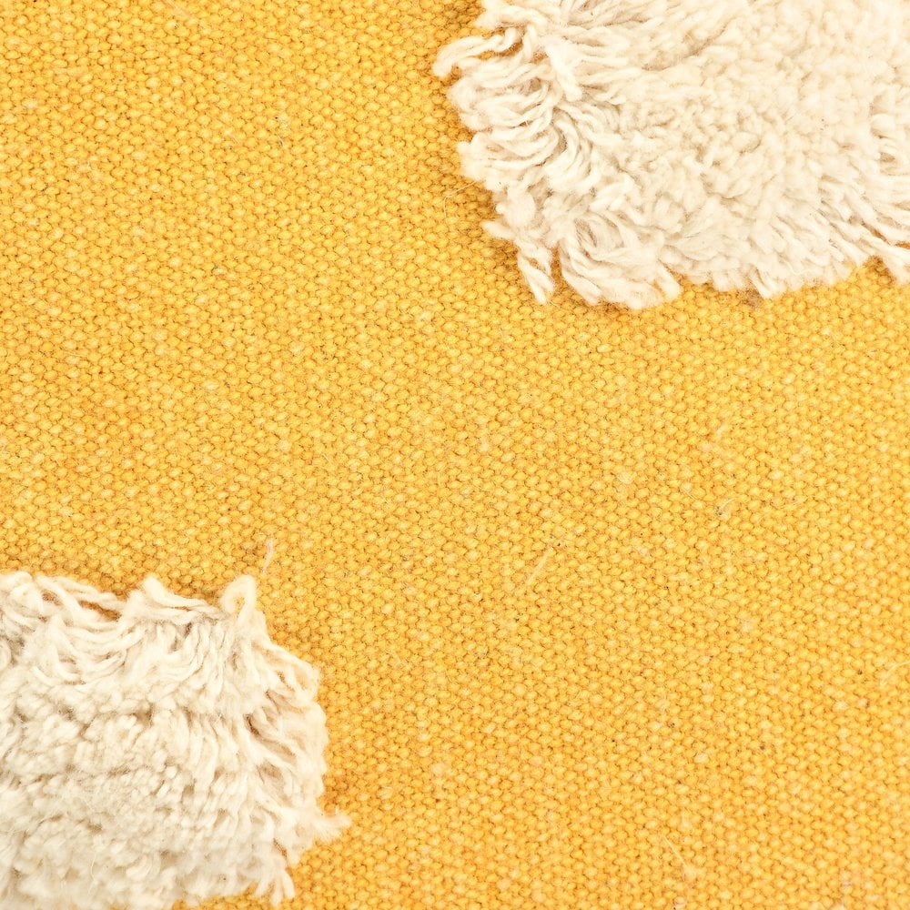 LR Home Zinna Dots Modern Cotton Throw Pillows, Yellow/White, 20" x 20", Set of 2