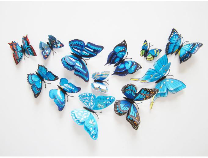 3D Butterfly Decoration, BOPART 24Pcs Blue Butterflies Wall Decor Magnetic  Butterfly Decal Stickers …See more 3D Butterfly Decoration, BOPART 24Pcs