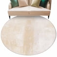 thumbnail image 2 of Beige Large Round Rug 8 FT, Non Slip Living Room Area Carpet, Retro Oil Painting Modern Abstract Art Aesthetics Washable Soft Circle Rug Non-Shedding Floor Carpet for Bedroom Office Dining Room, 2 of 9