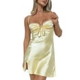 thumbnail image 1 of Diconna Robe de Cocktail Courte d'Été Sans Manches à Nouer devant Fendue pour Femmes Robes de Soirée, 1 of 8