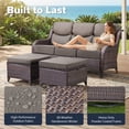 thumbnail image 4 of Jentlehouse 8-Piece Outdoor Patio Furniture Set with 4 Swivel Rocking Chairs,Wicker Rattan Sofa Set Outdoor Sectional Conversation Set with ottomans for Garden Lawn Balcony, 4 of 11