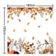thumbnail image 2 of Cortina de baño con diseño de calabazas otoñales de acuarela con ramas doradas, hojas que caen, cosecha, día de Acción de Gracias, tela impermeable, lavable a máquina, con ganchos, 72" de ancho x 72", 2 of 5