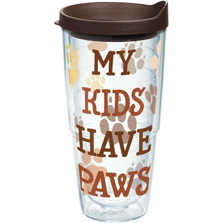 

Tervis My Kids Have Paws Made in USA Double Walled Insulated Tumbler Travel Cup Keeps Drinks Cold & Hot 24oz Clear
