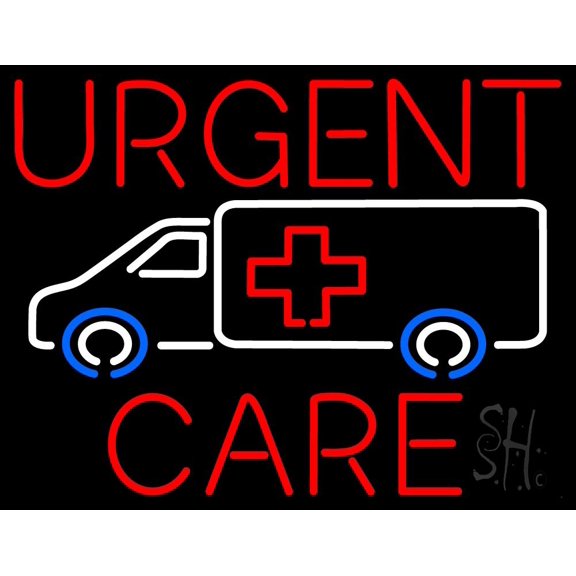 Urgent Care Hospital Van LED Neon Sign 15 x 19 - inches, Black Square Cut Acrylic Backing, with Dimmer - Bright and Premium built indoor LED Neon Sign for Defence Force.