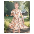 thumbnail image 2 of Sunny Fashion Girls Cotton Dress Floral Print Cold Shoulder With Ruffle Sleeves Summer Casual 6 Years, 2 of 8