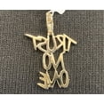 thumbnail image 2 of 10K SOLID YELLOW GOLD .75 CARAT REAL DIAMOND 1.25 INCHES TRUST NO ONE PENDANT CHARM, 2 of 2